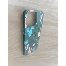 Bu Meydan Iphone 13 Pro Max Kaktüs Baskılı Kaliteli Yeşil Renk Silikon Telefon Kılıfı