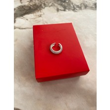 Bella Piovere Taşlı Silver Çelik Earcuff (Kıkırdak Küpe)