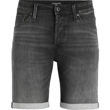 Jack & Jones Regular Fit Siyah Erkek Denim Şort Jjırıck Jjıcon Shorts Sq 612 I.k Ss