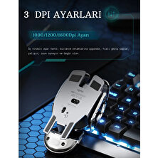 Techtic Mekanik Metal Kablosuz Mouse Böcek Tasarım 1600DPİ Ergonomik Tüm Yüzeyler Için Sessiz Tıklama