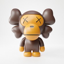 3D Layer Craft Kaws Maymun Boyalı Figür 13 cm