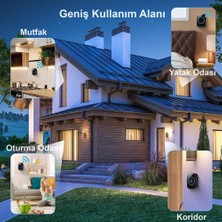 Triline Ledli Modern Kablosuz Kapı Zili 300METRE Menzil 60 Çeşit Zil 5 Seviye Ses