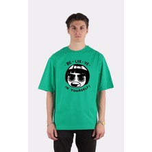 Green Mint Yeşil %100 Pamuk Bisiklet Yaka Oversize T-Shirt Zoro Samurai Wano Kuni Arc