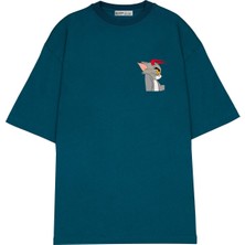 Green Mint  Oversize T-Shirt Tom & Jerry Kopyası