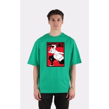 Green Mint Yeşil  Pamuk Bisiklet Yaka Oversize T-Shirt Zoro Samurai Wano Kuni Arc