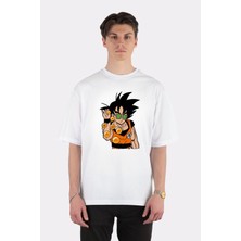 Green Mint  Beyaz Oversize T-Shirt Goku Bae