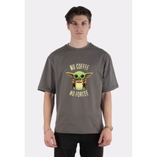 Green Mint No Coffee No Forcee Baby Yoda Oversize Erkek T-Shirt