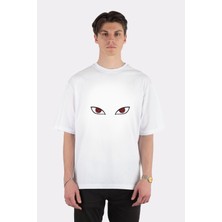 Green Mint  Beyaz Oversize T-Shirt Sharingan Mode