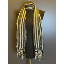 Gönülden Tasarım Simli Çizgili Desenli Unisex Fular Boyun Şalı Giyim Aksesuar 160X55 cm