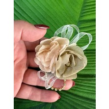 Gönülden Tasarım 6x5 cm Taşlı Çift Güllü Tasarım Broş Yaka Iğnesi Türban Giyim Aksesuarı