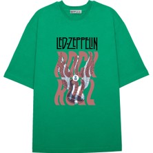 Green Mint  Oversize T-Shirt LED Zeppelın _