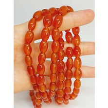 Yaşam Tohumu Akik Taşı Arpa Kesim 8X12MM Dizi (49460)