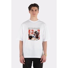 Green Mint  Beyaz Oversize T-Shirt Mihawk