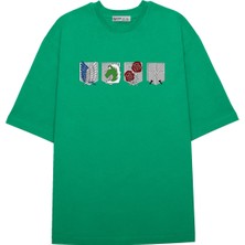 Green Mint  Oversize T-Shirt Attack On Titan Military_