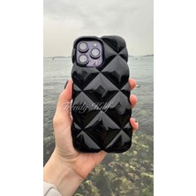 Trendy Kılıf iPhone 13 Pro Max Uyumlu Siyah Baklava Puff