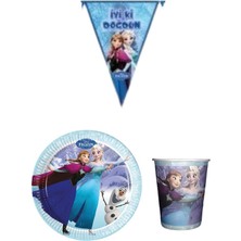 Parti Furyası Frozen 8 Kişilik Kız Doğum Günü Mini Set Kız Çocuk Parti Seti Süsleme
