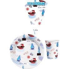 Parti Furyası Denizci 8 Kişilik Erkek Doğum Günü Mini Set Erkek Çocuk Parti Seti Süsleme