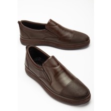 Dilimler Ayakkabı Atom Bağsız Taban Dikişli Kahverengi Erkek Günlük Ayakkabı