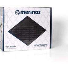 Merinos Modern Line Antrasit Siyah Tek Kişilik Yatak Örtüsü Takımı