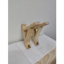 Ela Wood Working Elawoodworking Dekoratif Raf Ayağı 2'li Paket, Raf Montaj Aparatı, Ahşap Raf Standı, Raf Standı