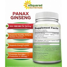 Asquared Nutrition Red Korean Panax Ginseng 1000 Mg 180 Kapsül