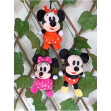 Blotch Kırmızı Elbiseli Pelüş Minnie Mouse Maskot Anahtarlık ve Çanta Süsü  Love