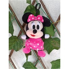 Blotch Pembe Elbiseli Pelüş Minnie Mouse Maskot Anahtarlık ve Çanta Süsü  Love