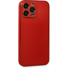 Newface Apple iPhone 13 Pro Max Kılıf Coco Deri Silikon Kapak - Kırmızı