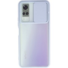 Newface Vivo Y53S Kılıf Palm Buzlu Kamera Sürgülü Silikon - Lila