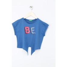 Benetton Mavi Kız Çocuk T-Shirt 3I1XC10IV