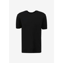 Fabrika Siyah Erkek Bisiklet Yaka Relaxed T-Shirt F4SM-TST 2847