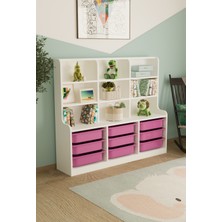 Remaks Sinous 9 Sepetli Çok Amaçlı Oyuncak Dolabı Pembe
