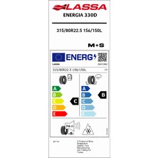 Lassa 315/80 R22.5 156/150L Energia 330D Kamyonet Dört Mevsim Lastiği (Üretim Yılı: 2024)