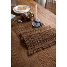 Nona Mino Pamuklu Şal Motif Dantel Örgü Runner 35X150