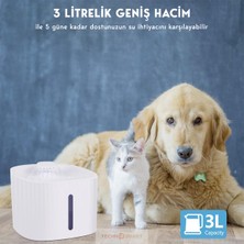 Trendpoint Kedi Köpek Su Çeşmesi Su Pınarı Kabı Su Seviye Göstergeli 3 Lt