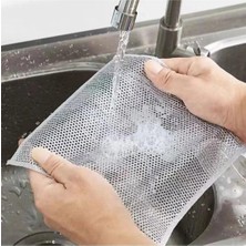 TBY Shop 3 Adet Inox Bez Telli Bulaşık Bezi, Zor Kir Bezi, Mutfak Banyo Bezi Çift Katlı Tel Bez