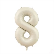 Süsle Bebek ve Parti 8 Yaş Rakam Krem Folyo Balon - 76 cm