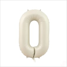 Süsle Bebek ve Parti 0 Yaş Rakam Krem Folyo Balon - 76 cm
