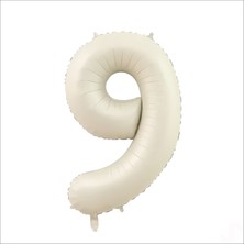 Süsle Bebek ve Parti 9 Yaş Rakam Krem Folyo Balon - 76 cm