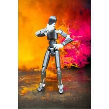 Main Collectibles KNK13 Gri Beyaz Aksiyon Figürü Robot Dummy 13 Figür Tüm Eklemleri Hareketli Oyuncak 1 Adet