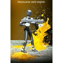 Main Collectibles KNK13 Gri Beyaz Aksiyon Figürü Robot Dummy 13 Figür Tüm Eklemleri Hareketli Oyuncak 1 Adet