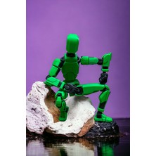 Main Collectibles KNK13 Yeşil Siyah Aksiyon Figürü Robot Dummy 13 Figür Tüm Eklemleri Hareketli Oyuncak 1 Adet