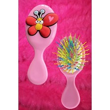 Efna Store Açık Pembe Renk Kelebek Figürlü Saç Tarama Fırçası/ Tarak