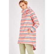 Maraton Comfort Kadın Kapşonlu  Uzun Kol Mercan Yağmurluk 19327