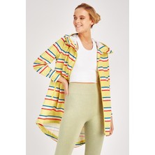 Maraton Comfort Kadın Kapşonlu  Uzun Kol Sarı Yağmurluk 19327