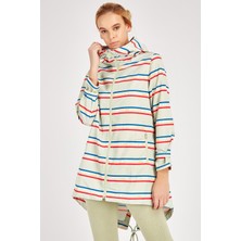 Maraton Comfort Kadın Kapşonlu  Uzun Kol Açık Yeşil Yağmurluk 19327