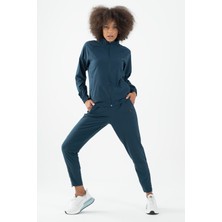 Maraton Active Regular Kadın  Dar Paça  Fitness Navy Pantolon 22172