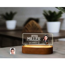 Bk Gift Kişiye Özel Isimli Avukat Karikatürlü LED Işıklı Akrilik Masa Isimliği-2, Ofis Dekoru, Mesleki Hediye, Ofis Hediyeleri