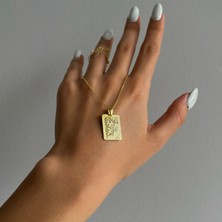 Emren Jewelry Kişiye Özel Çizim Plaka Kolye 925 Ayar Gümüş