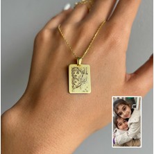 Emren Jewelry Kişiye Özel Çizim Plaka Kolye 925 Ayar Gümüş